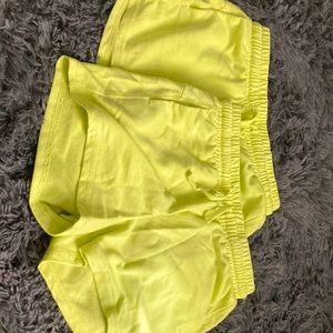 2 sweatpant shorts, runway brand, M 8-10, green, new, nothing on them